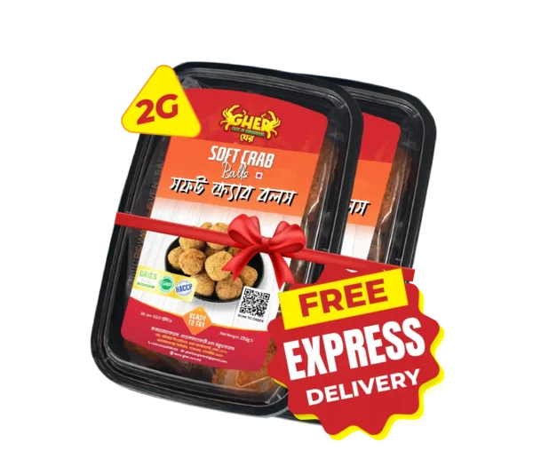 Gher_ Soft Crab Balls. Free Express delivery on 2G Pack . Ready to Fry