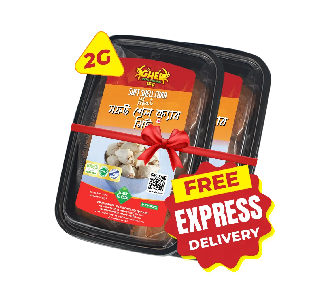 Soft Shell Crab Meat 2G Offer Gher Masala Hard Crabs .Free Express delivery on 2G Pack. Ready to Cook