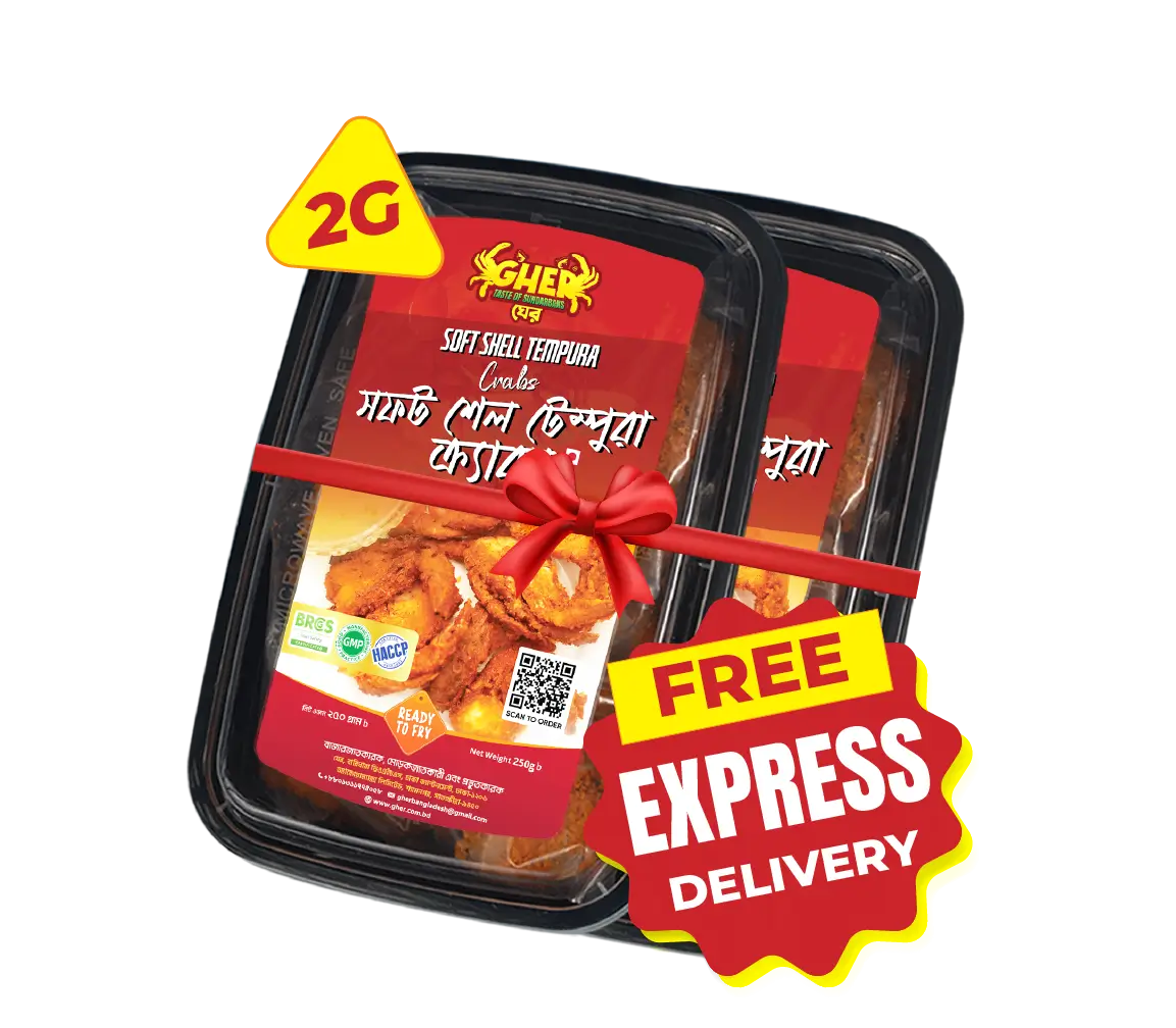 Soft Shell Tempura Crabs 2G Gher Soft Shell Tempura Crabs .Free Express delivery on 2G Pack .Ready to Fry