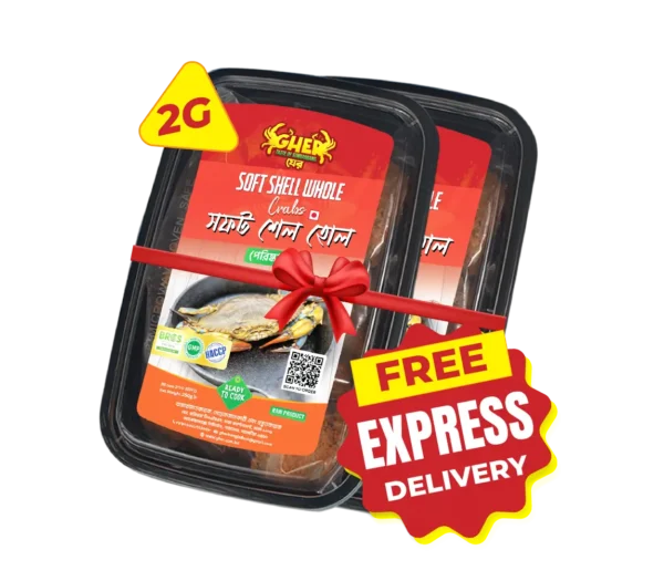 Gher_Soft Shell Whole Crabs ( Clean ). Free Express delivery on 2G Pack. Ready to Cook