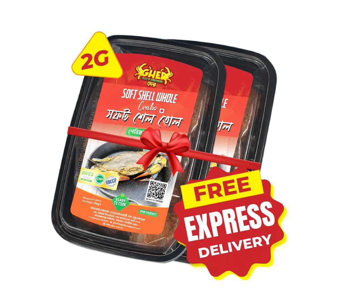 Soft Shell Whole (Clean) 2G Offer Gher_Soft Shell Whole Crabs ( Clean ). Free Express delivery on 2G Pack. Ready to Cook