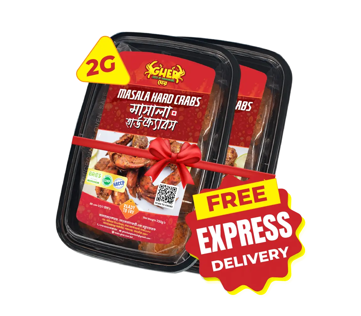 Gher Masala Hard Crabs .Free Express delivery on 2G pack _ Ready to Fry