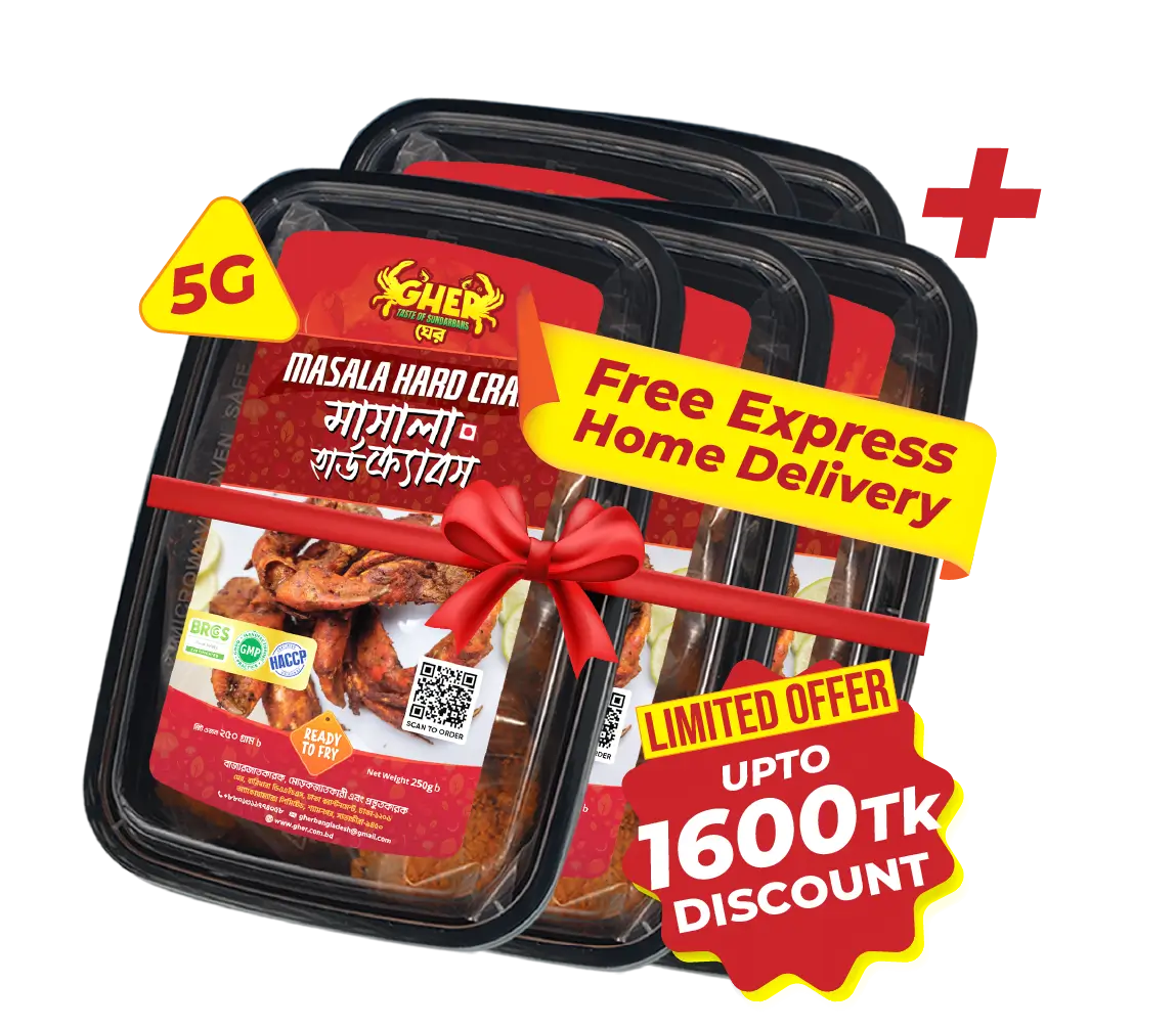 Masala Hard Crabs 5G@4x Gher Masala Hard Crabs .1600 taka discount on 5G pack