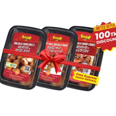 Masala Crab Balls+Soft-Shell Masala Crabs + Masala Hard Crabs=3box combo