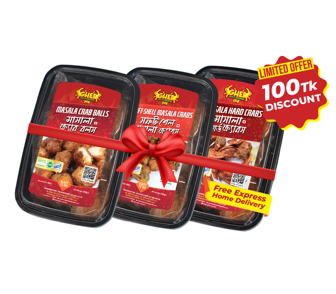 Masala Crab Balls+Soft-Shell Masala Crabs + Masala Hard Crabs=3box combo