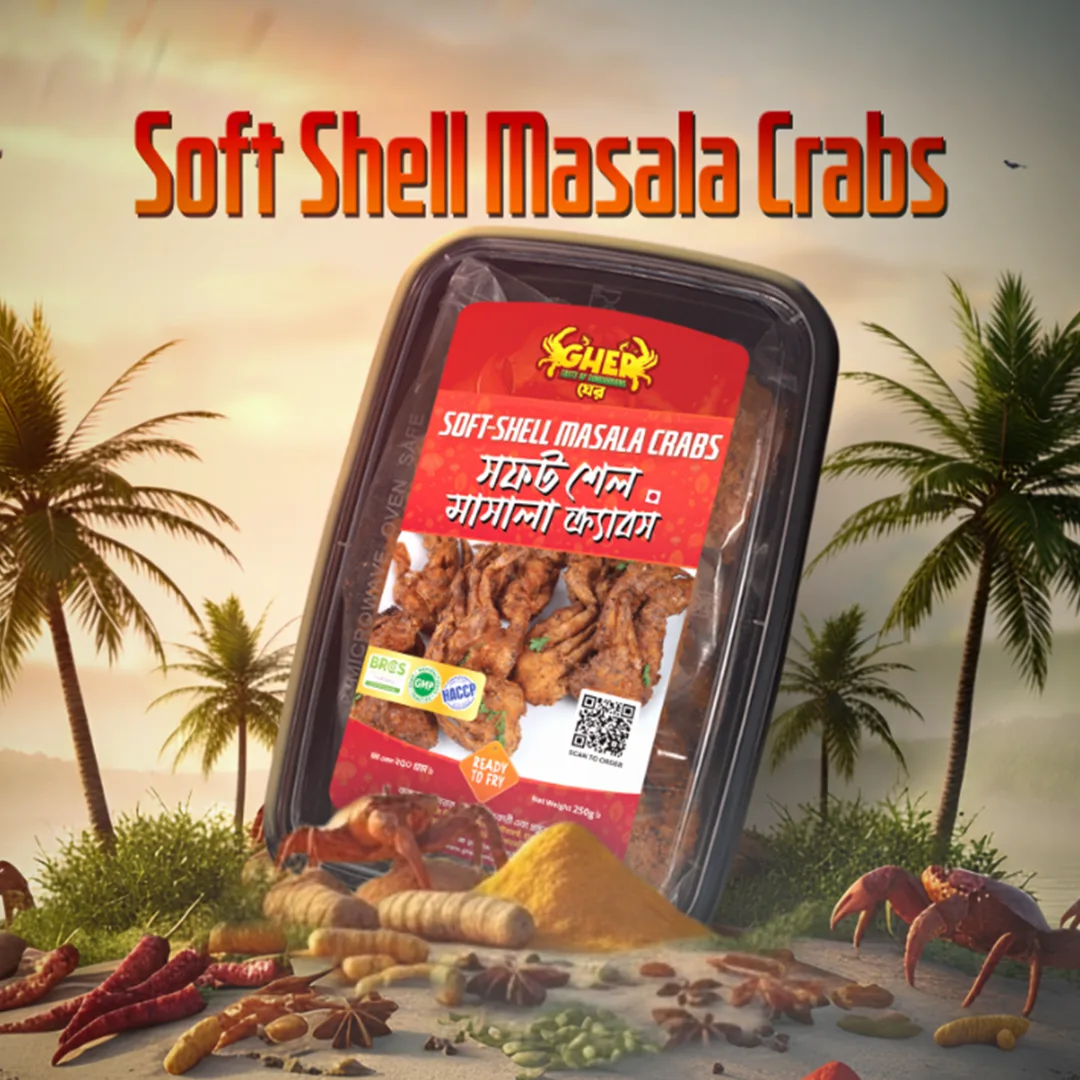 Soft Shell Masala Crabs Gher_ Soft Shell Masala Crabs price 440 taka | Ready to fry | free express home delivery