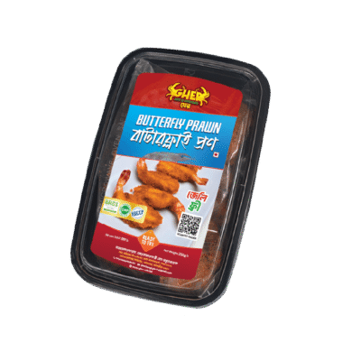 Gher butterfly prawn made with black tiger shrimp 250gm ready to fry