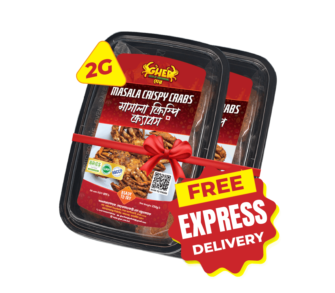 Gher masala crispy crabs 2 pack bundle sundarban mud crab ready to fry
