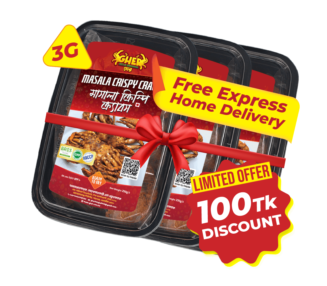 Gher masala crispy crabs 3 pack bundle sundarban mud crab free delivery discount