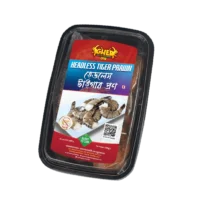 Gher Headless Black Tiger Prawn ready to cook premium frozen shrimp 250g available in Bangladesh.